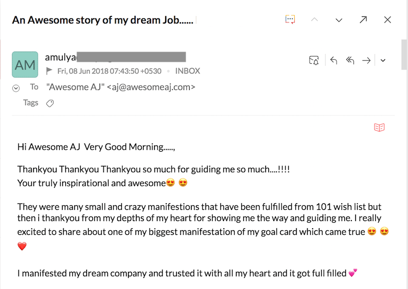 Dream Job Success Story - Law of Attraction